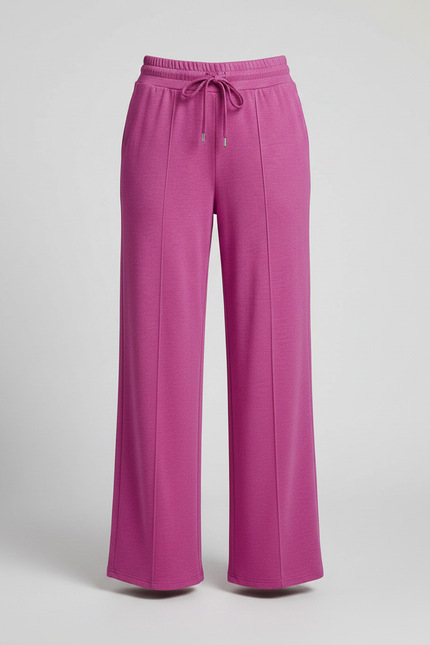 Pantalon Fluide Rose Ample Décontracté Cordon Poches - Molleton - vue 3
