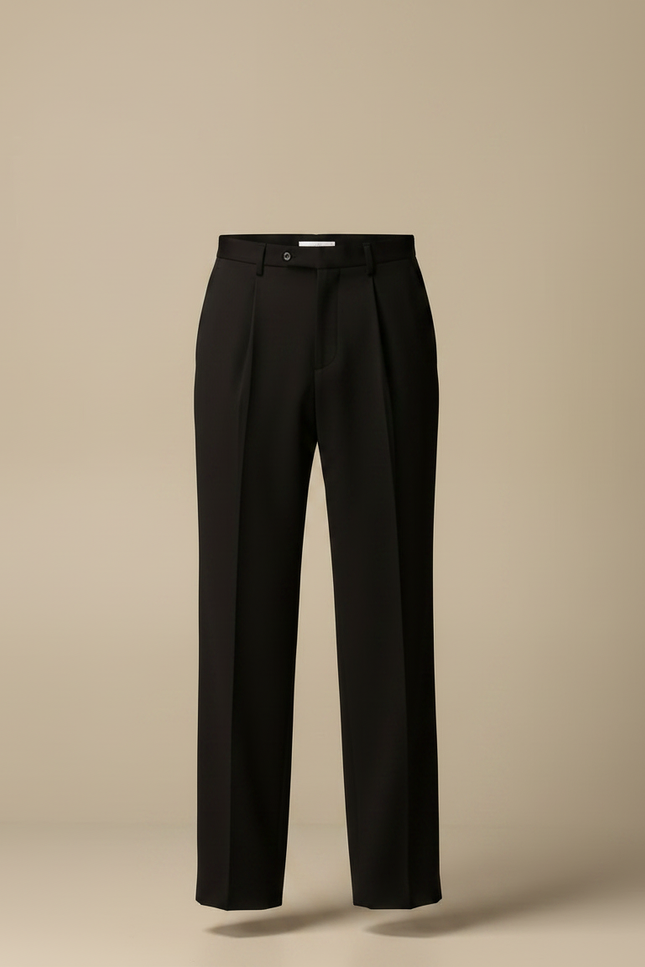 Pantalon Fluide Homme Noir Coupe Ample Viscose Habillé - Polyester - vue 3