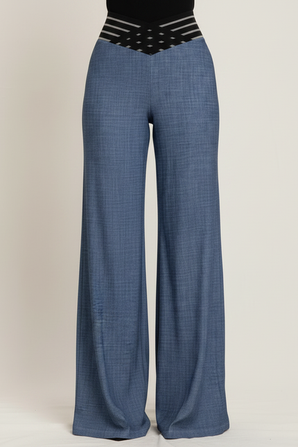 Pantalon Fluide Lyocell Femme - Bleu Viscose - vue 3