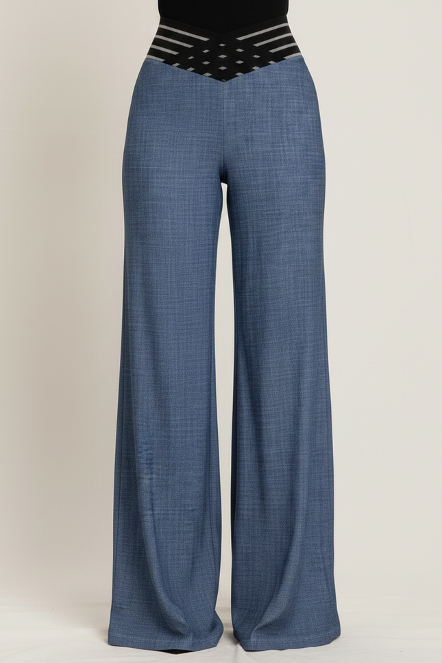 Pantalon Fluide Lyocell Femme - Bleu Viscose - vue 3