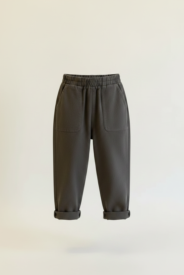 Pantalon Fluide Vert Kaki Coton Ample Unisexe Décontracté - Molleton - vue 3
