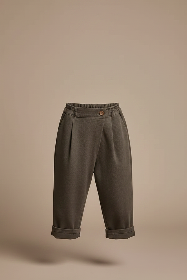 Pantalon Fluide Kaki Ample Coton Enfant Original - Molleton - vue 3