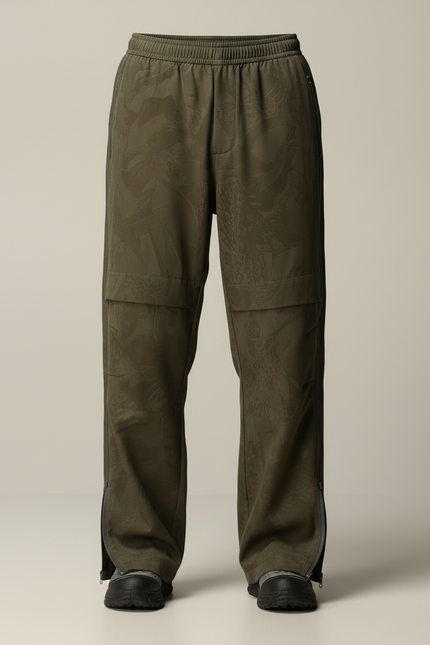 Pantalon Fluide Kaki Ample Décontracté Zippé Homme - Polyester - vue 3