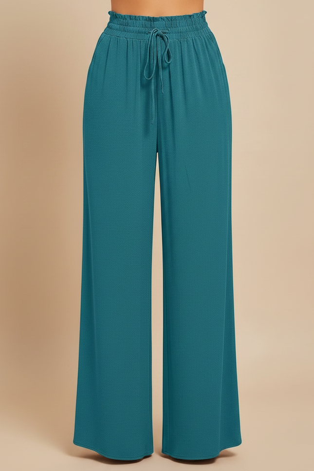 Pantalon Fluide Bleu Canard - Viscose - vue 2