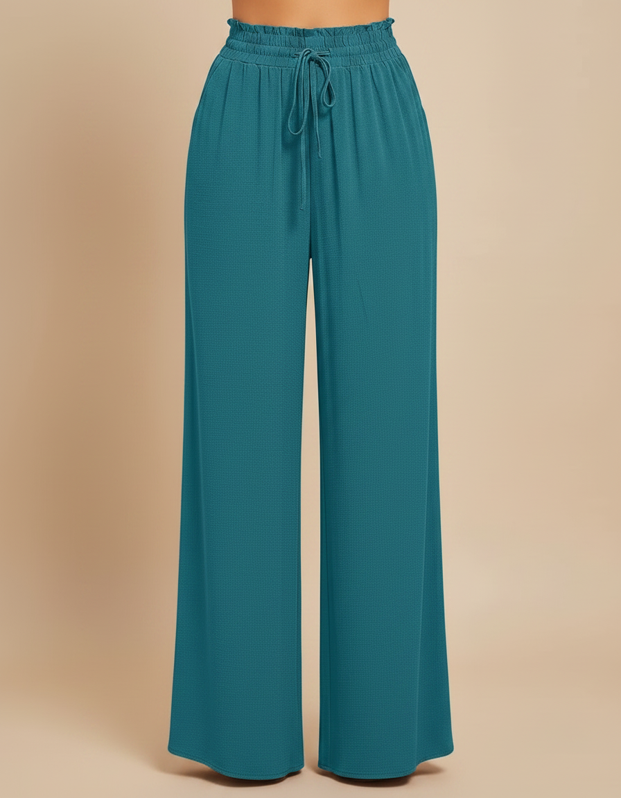 Pantalon Fluide Bleu Canard - Viscose - vue 2
