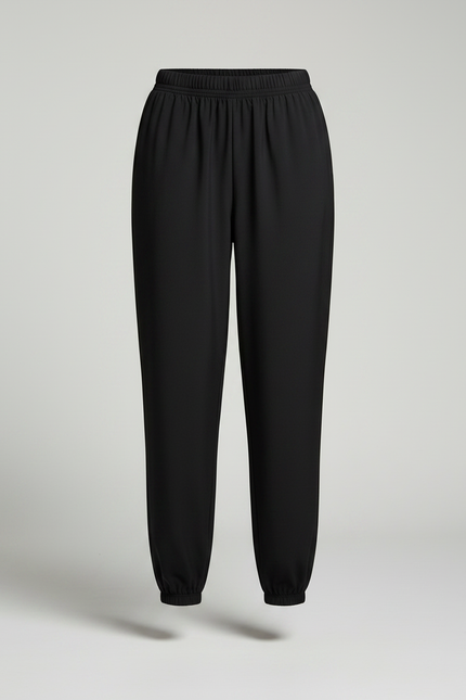 Pantalon Fluide Noir Ample Décontracté Sportif Femme - Polyester - vue 3