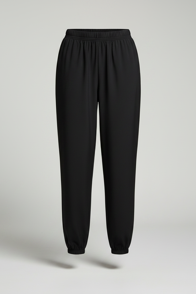 Pantalon Fluide Noir Ample Décontracté Sportif Femme - Polyester - vue 3
