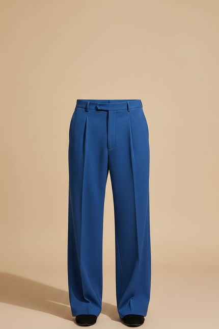 Pantalon Fluide Bleu Royal Plissé Ample Homme Élégant - Viscose - vue 3