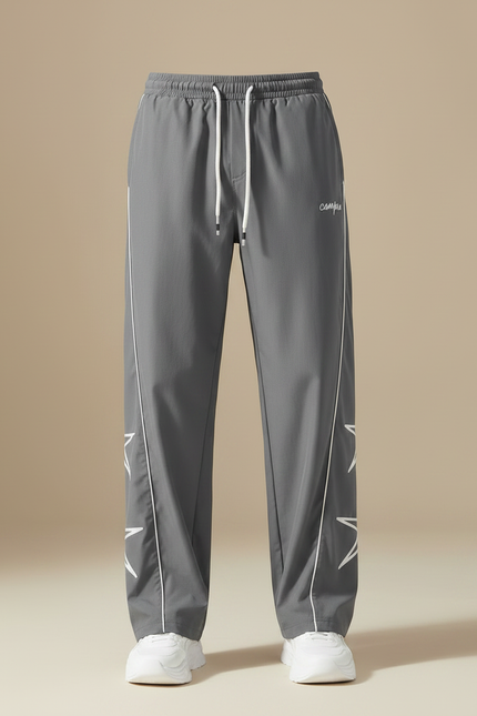Pantalon Fluide Homme Gris Ample Décontracté Streetwear - Polyester - vue 3