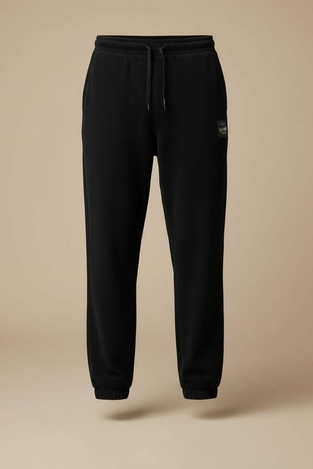 Pantalon Fluide Noir Côtelé Ample Décontracté Homme - Cordé - vue 3