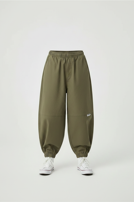 Pantalon Fluide Kaki Ample Cargo Coton Garçon - vue 3