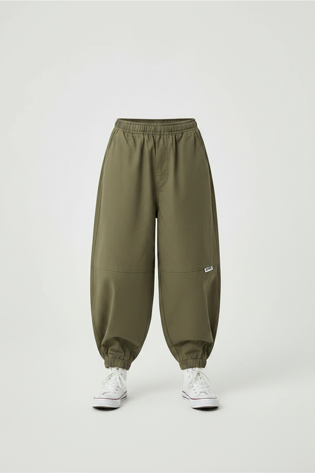Pantalon Fluide Kaki Ample Cargo Coton Garçon - vue 3