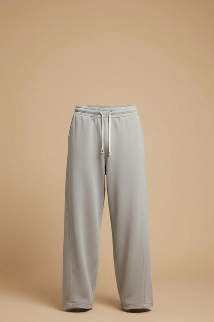 Pantalon Fluide Gris Coton Ample Décontracté Homme - Molleton - vue 3