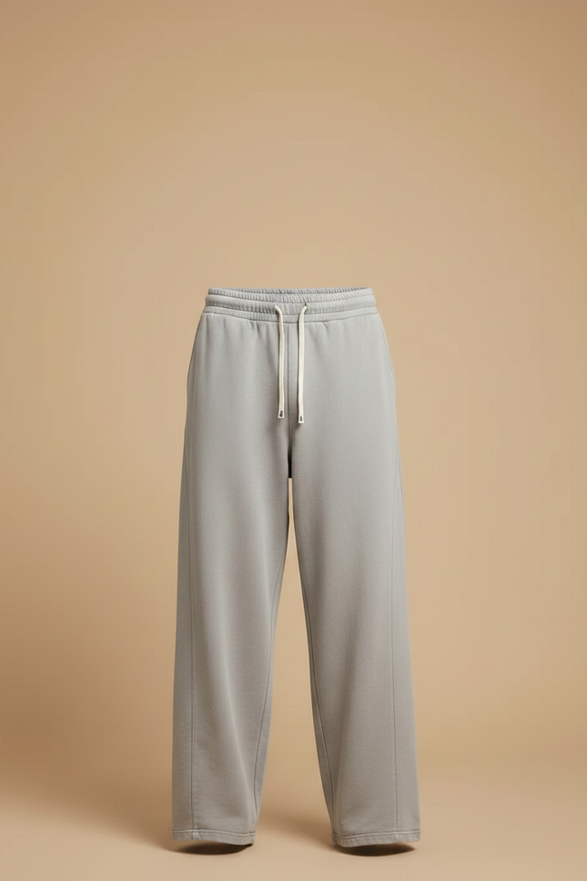 Pantalon Fluide Gris Coton Ample Décontracté Homme - Molleton - vue 3