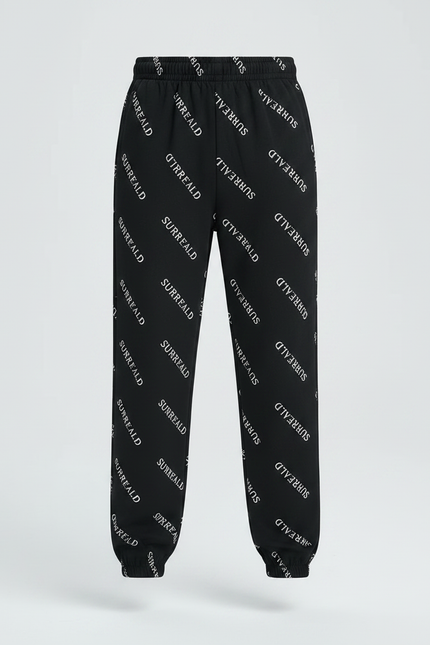 Pantalon Fluide Noir Imprimé Blanc Coton Décontracté Garçon - Molleton - vue 3