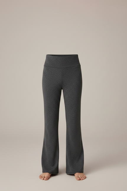 Pantalon Fluide Gris Chiné Évasé Confortable Enfant - Molleton - vue 3
