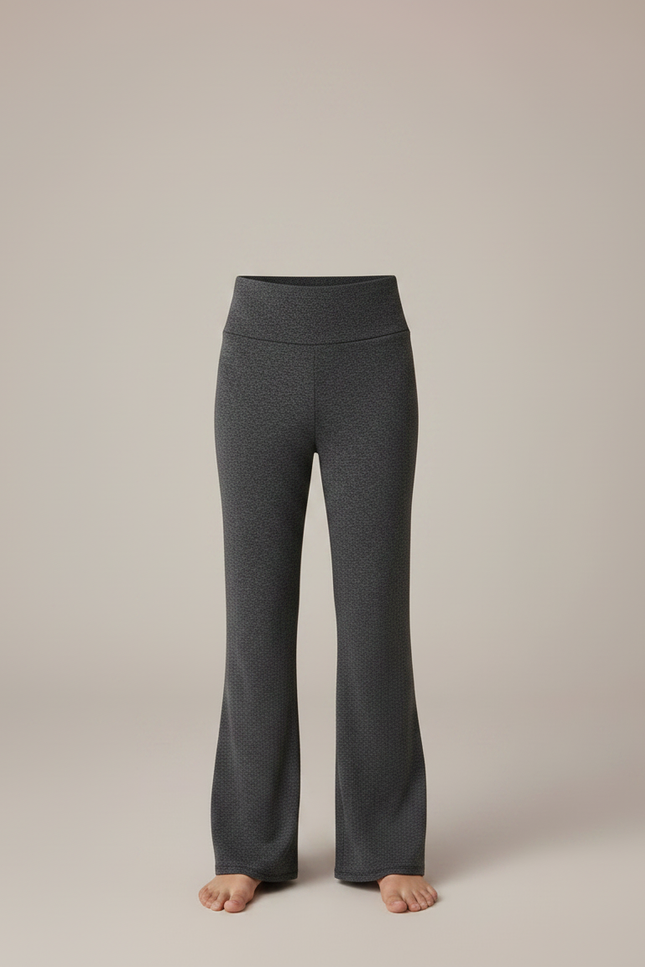 Pantalon Fluide Gris Chiné Évasé Confortable Enfant - Molleton - vue 3