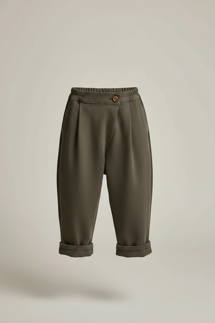 Pantalon Fluide Fuselé - Kaki Molleton - vue 3