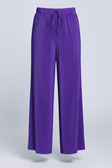 Pantalon Fluide Plissé Violet Ample Décontracté Enfant - Polyester - vue 3