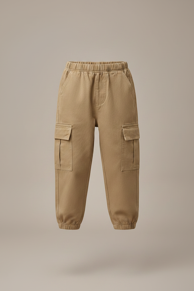 Pantalon Fluide Kaki Ample Cargo Enfant Décontracté - Toile - vue 3