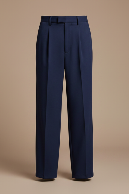 Pantalon Fluide Bleu Marine Ample Plissé Élégant Garçon - Gabardine - vue 3