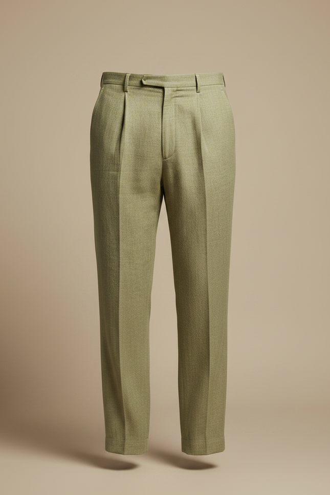 Pantalon Fluide Vert Sauge - Lin - vue 3