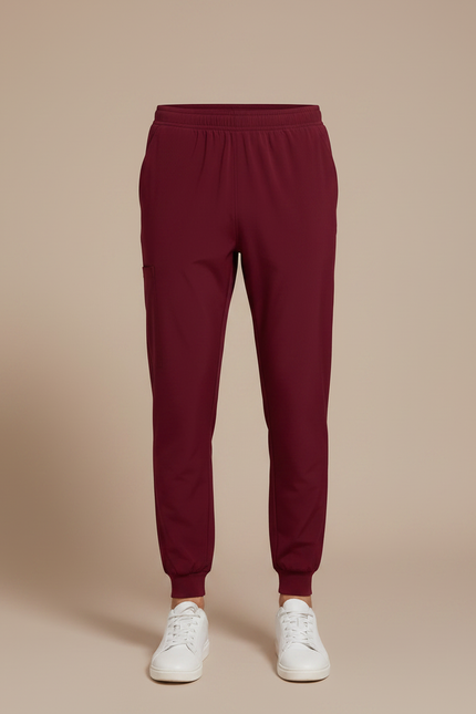 Pantalon Fluide Bordeaux Homme Jogger Sport Confort - Polyester - vue 3