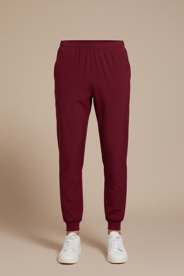 Pantalon Fluide Bordeaux Homme Jogger Sport Confort - Polyester - vue 3