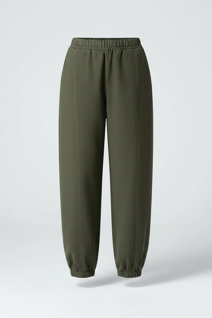 Pantalon Fluide Kaki Ample Décontracté Élastiqué Hiver - Viscose - vue 3