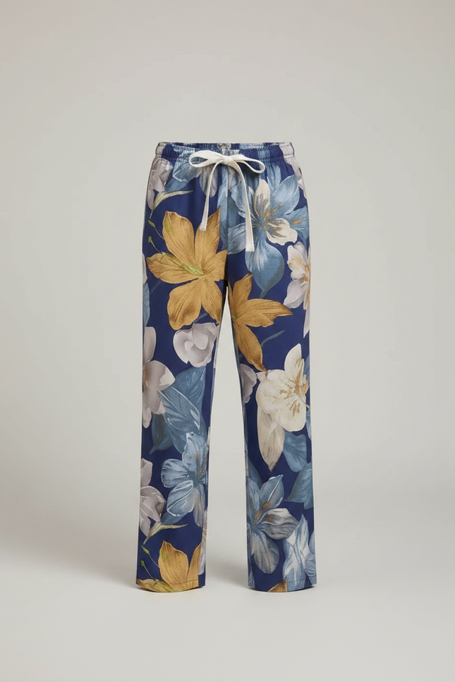 Pantalon Fluide Floral Bleu Large Confortable Enfant - Viscose - vue 3