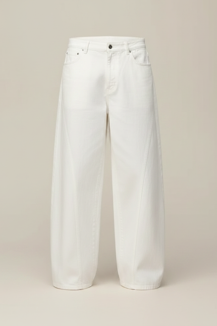 Pantalon Large Jean Fluide - Blanc - vue 3