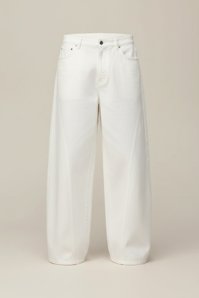 Pantalon Large Jean Fluide - Blanc - vue 3
