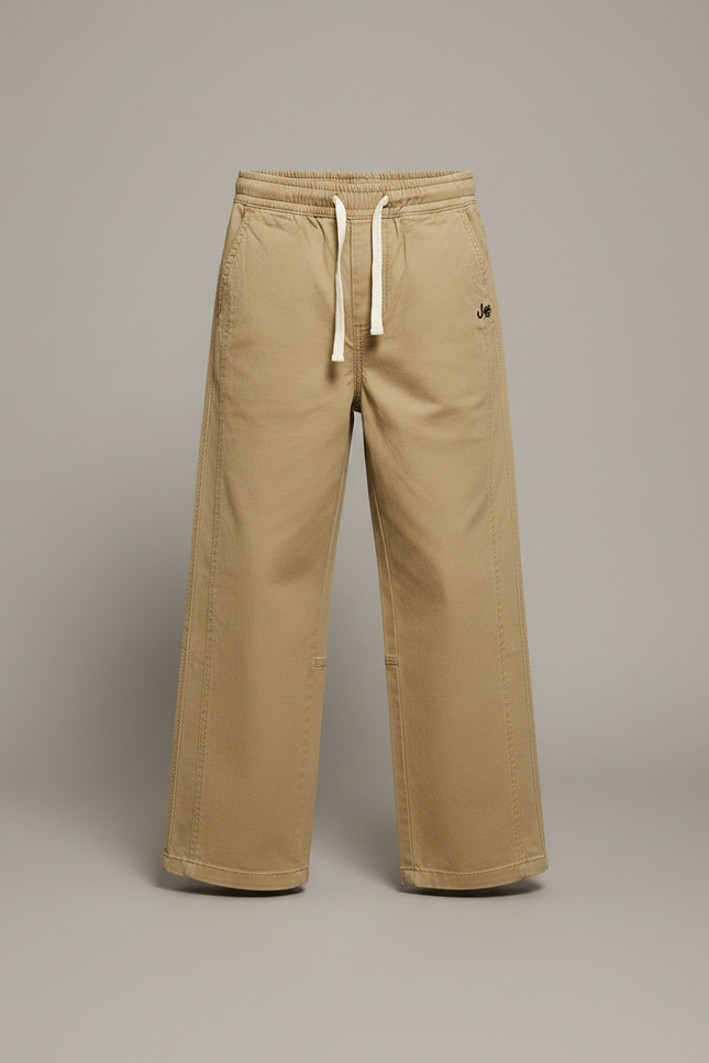Pantalon Fluide Beige Coton Ample Confortable Garçon - vue 3