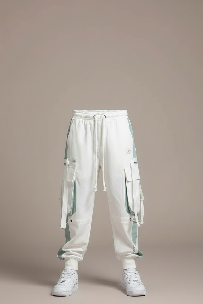 Pantalon Fluide Cargo Blanc Streetwear Garçon - Molleton - vue 3
