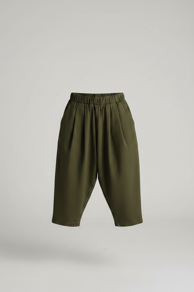 Pantalon Fluide Garçon Kaki Coupe Ample Coton - Molleton - vue 3