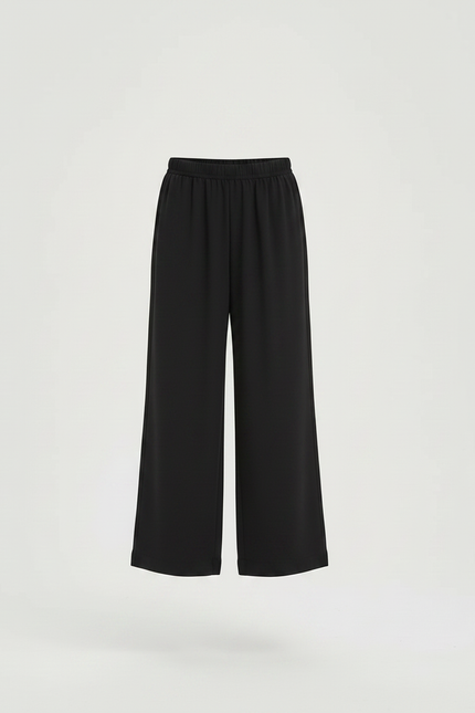 Pantalon Fluide Garçon Noir Palazzo - Polyester - vue 3