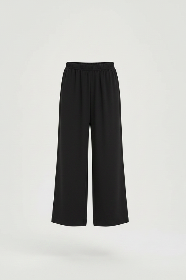Pantalon Fluide Garçon Noir Palazzo - Polyester - vue 3