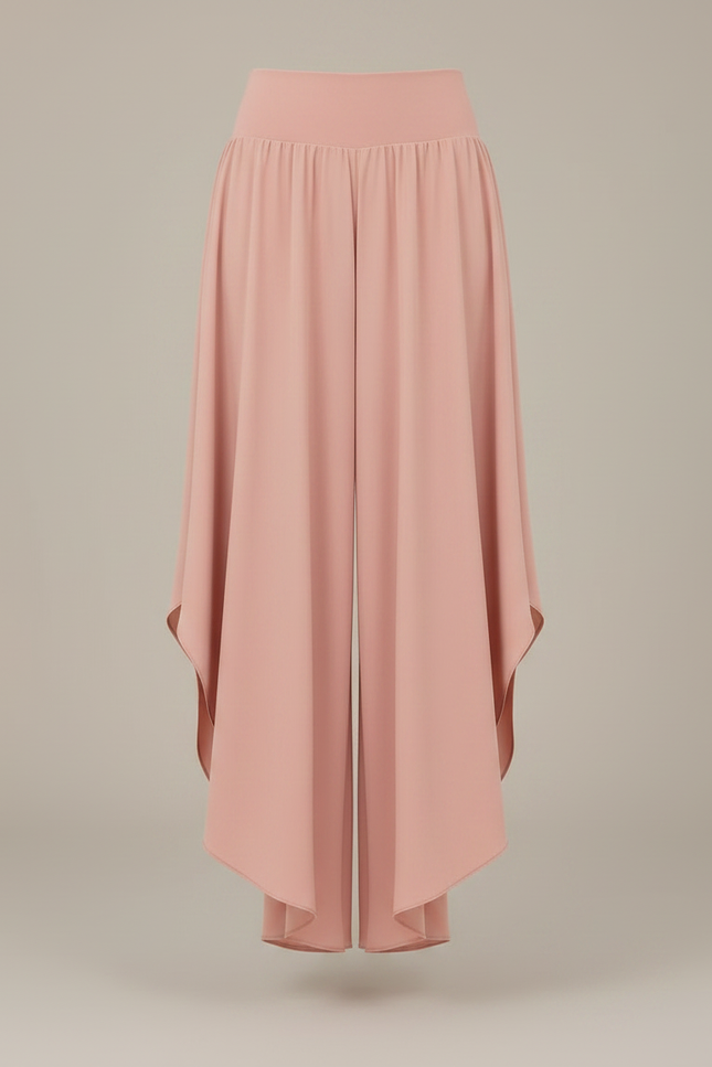 Pantalon Fluide Rose Asymétrique Taille Haute Élégant - Viscose - vue 3