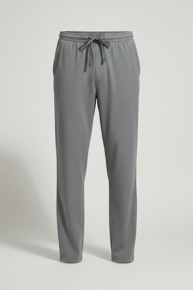 Pantalon Fluide Homme Gris Coupe Ample Polyester Été - vue 3