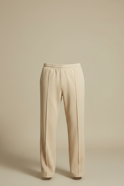 Pantalon Fluide Bande - Beige Viscose - vue 3