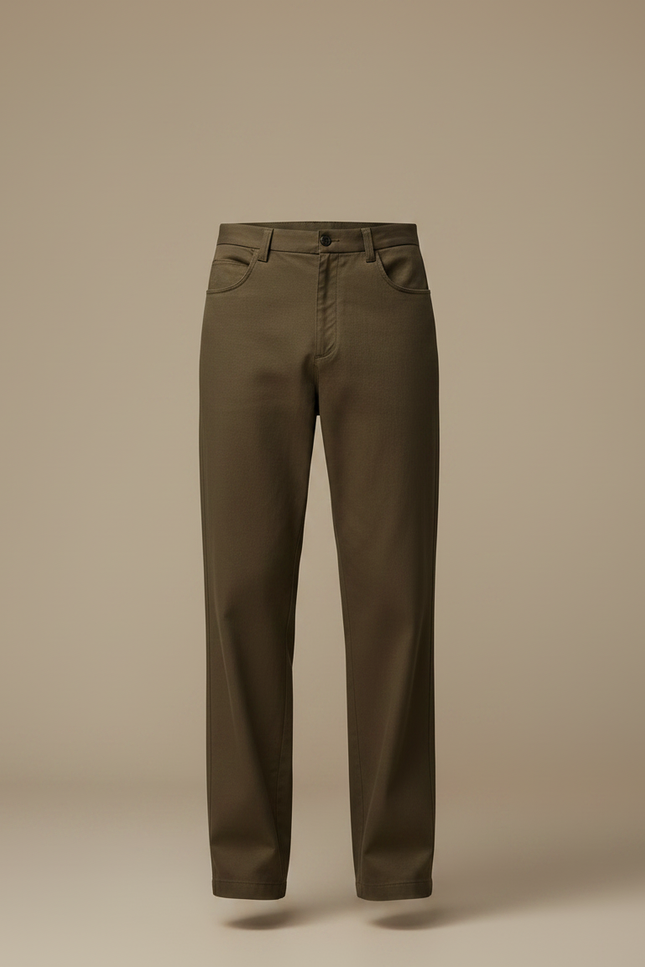 Pantalon Fluide Kaki Droit Décontracté Coton Homme - vue 3