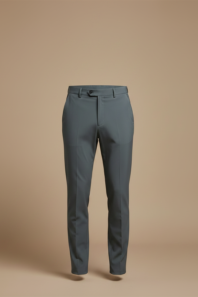 Pantalon Fluide Gris Homme Slim Élégant Stretch - Polyester - vue 3