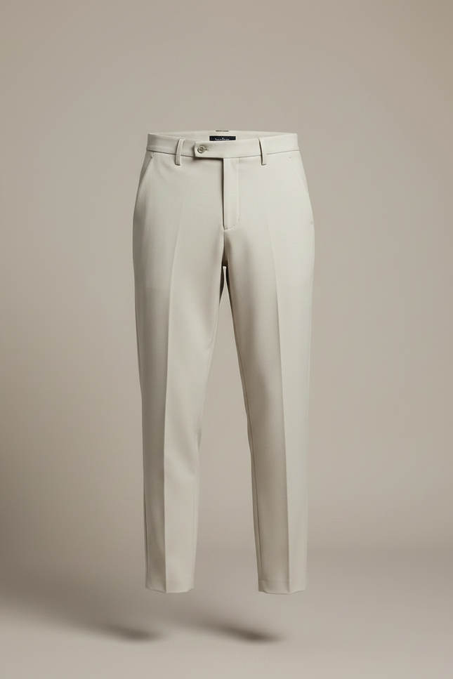 Pantalon Fluide Beige Homme Élégant Drapé Décontracté - Viscose - vue 3