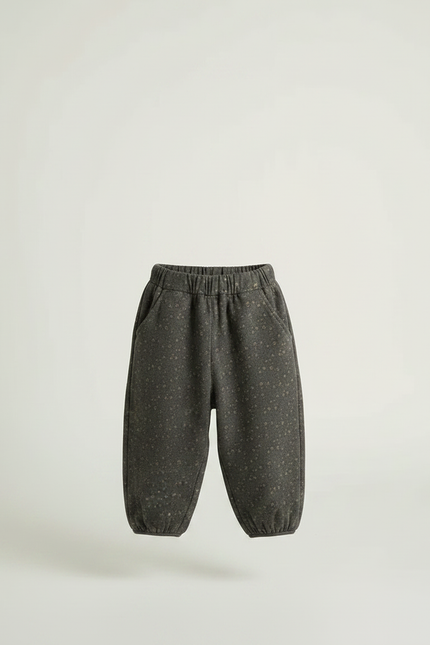 Pantalon Fluide Gris Ample Imprimé Floral Enfant - Molleton - vue 3