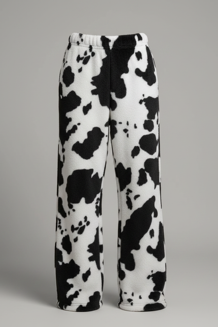 Pantalon Fluide Imprimé Vache Ample Doux Confortable - Molleton - vue 3