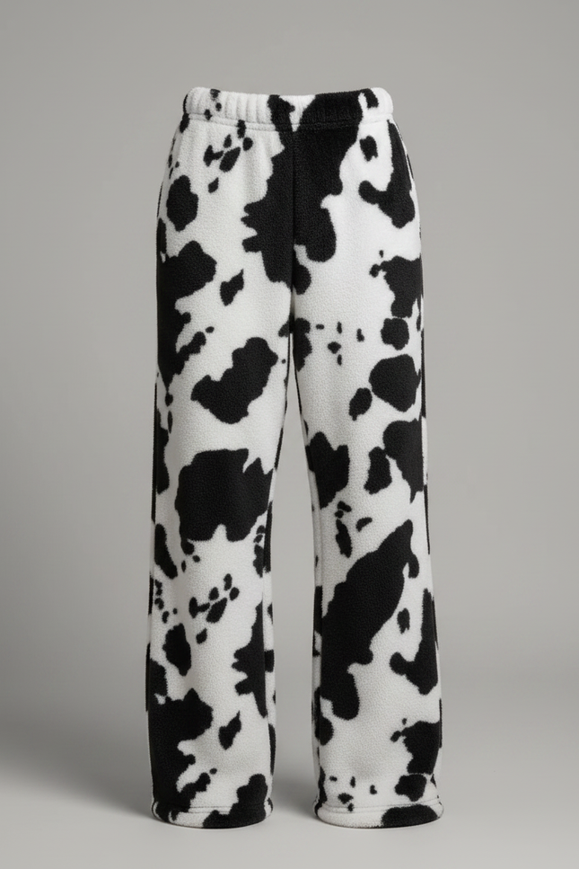 Pantalon Fluide Imprimé Vache Ample Doux Confortable - Molleton - vue 3