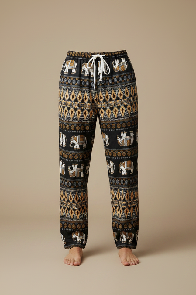 Pantalon Fluide Noir Ample Éléphant Thaïlandais Hippie Homme - Viscose - vue 3