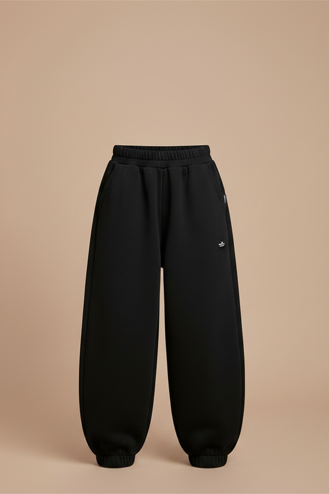 Pantalon Fluide Noir Ample Coton Décontracté Garçon - Molleton - vue 3