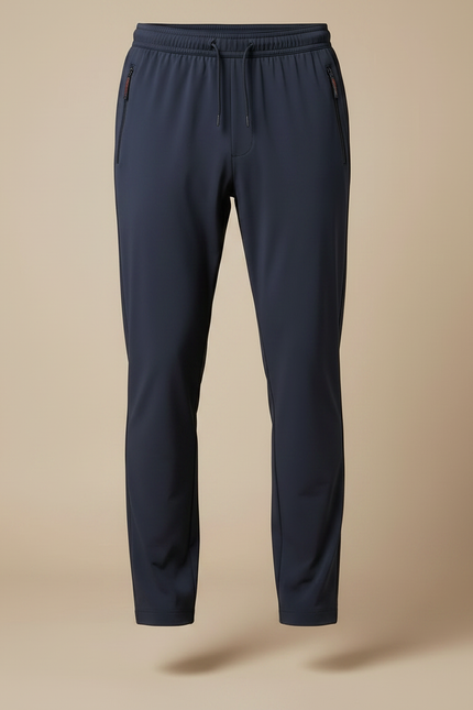 Pantalon Fluide Bleu Marine Droit Cordon Décontracté Homme - Polyester - vue 3