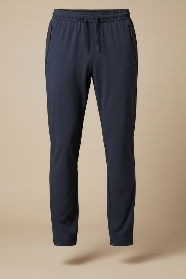 Pantalon Fluide Bleu Marine Droit Cordon Décontracté Homme - Polyester - vue 3